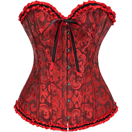 Корсетний топ CSKJ для жінок: готичний, вінтажний, з мереживом, для повних грудей, бавовняний, для схуднення, для вечірки, XL, A13_Wein