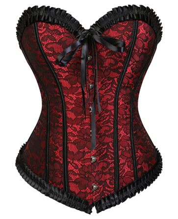 Корсетний топ KUOSE для повних грудей, чорно-білий, великі розміри, червоний