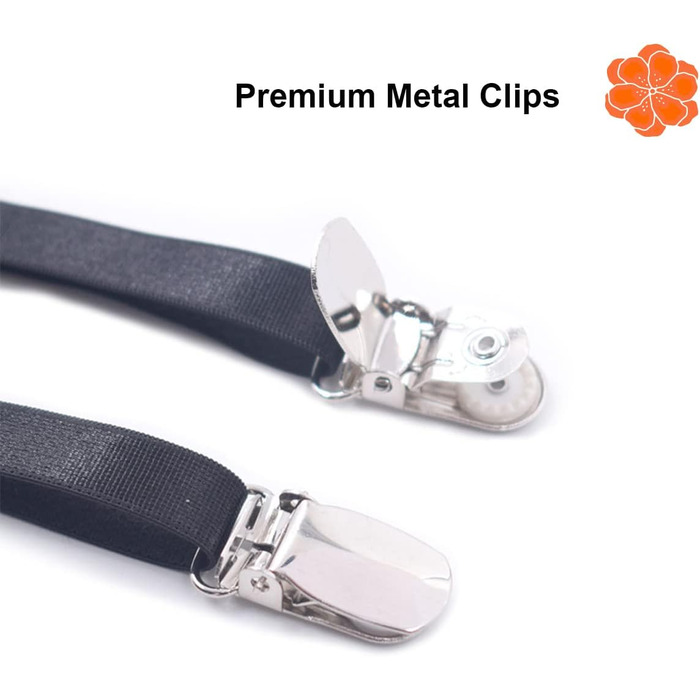 Чорний ремінь на стегнах Aneliya Simplicity з металевими кліпсами для панчіх (6 ремінців)