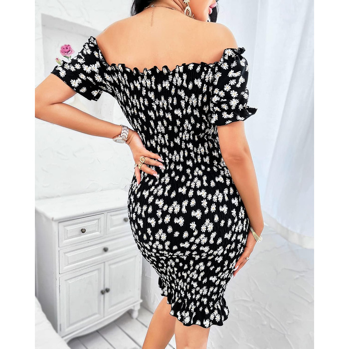 PRETTYGARDEN: Сучасне обтисле плаття-боді з шнурівкою, короткий фасон, чорно-біле, розмір L