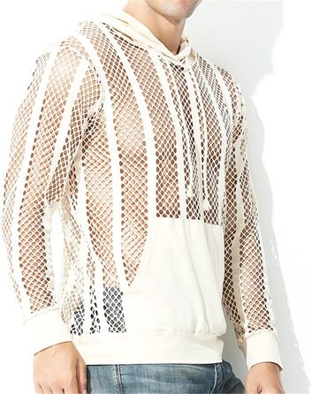 Чоловіча сітчаста сорочка Bollrllr з довгим рукавом, прозора, для вечірок та клубів, комплект з 1 шт.