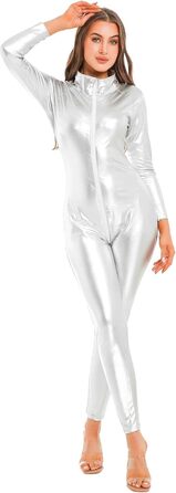 Жіночий комбінезон з довгим рукавом GRRKDFQ срібного кольору, розмір XXL