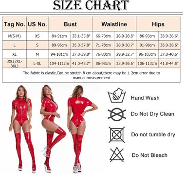 Жіночий боді з ефектом мокрого блиску, лакована шкіра, блискавка, нижня білизна, ексклюзивна клубна мода, костюм (червоний, 42-44)