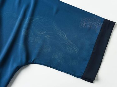 Халат жіночий Ledamon, довгий, квітковий, темно-синій (однорозмірний)