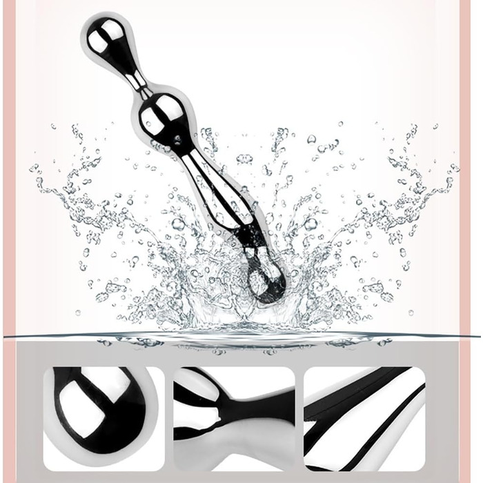 Анальний стимулятор SMGKB з нержавіючої сталі - подвійний дилда для жінок, чоловіків та пар. Стимулятор G-точки, анальні кулі. Інтимні іграшки для дорослих