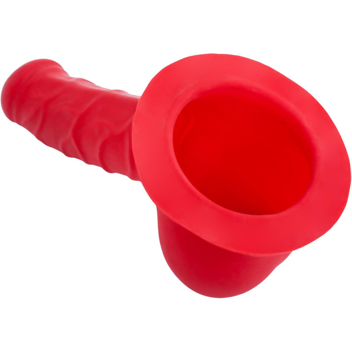 Латексний пеніс-чохол Carlos Schaftlänge 15см, червоний, з основою для приклеювання до латексу - реалістичний пеніс-чохол з великим мошонкою та виразною головкою, MADE IN GERMANY