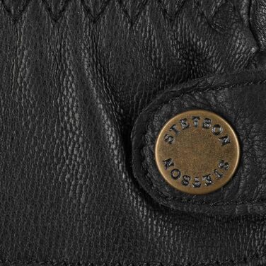 Шкіряні чоловічі рукавички Stetson Conductive однотонні елегантні для осені та зими, чорні, розмір 7.5