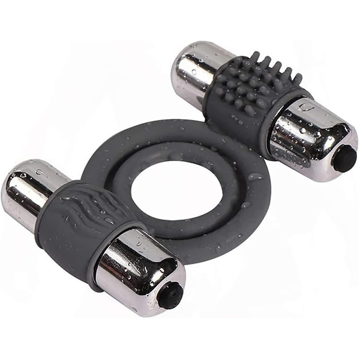 Вібраційний кільце для пеніса з силікону, подвійний кільце для яєчок, 2 міні-вібратори, кільце для статевого члена, вібратор для чоловіків, стимулятор, секс-іграшка для пар