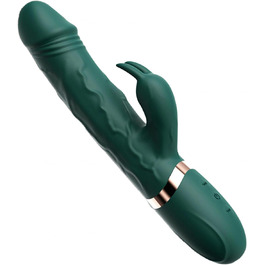Вібратор G-Punkt Klassischer, 10 режимів вібрації, силіконовий дildo-вібратор, масажний стрижень для жінок та пар (зелений)