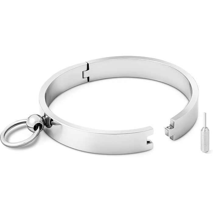 Чоловіче намисто/ланцюжок з кільцем, нержавіюча сталь, регульований розмір, внутрішній діаметр 180 мм