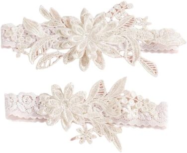 Жінські мереживні стрічки-тримачі для панчіх YUEKOPOU. 1 пара мереживних стрічок для наречених, весільних аксесуарів, костюмів, вечірок. Колір: світло-блакитний