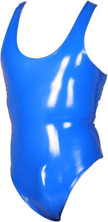 Сексуальний латексний комбінезон з штанцями, костюм для сцени та шоу (XL, блакитний)