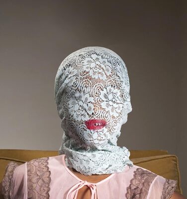 Маска на обличчя з мережива HOMELEX - мереживна маска на обличчя, повна мереживна маска, маска для карнавалу, прозора мереживна накидка