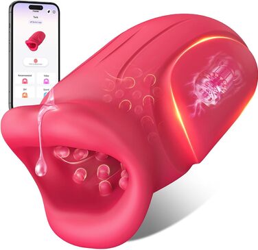 Електричний мастурбатор JFRong з 10 режимами вібрації - стимулятор пеніса для чоловіків (червоний)