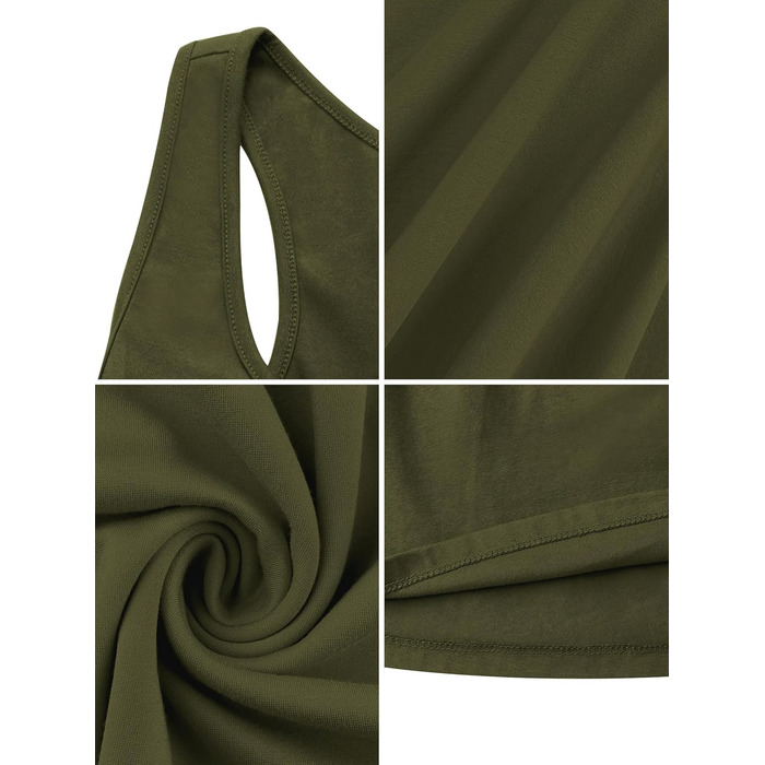 Сукня Daen Soerkleid Rockabilly вільний крій оливкова (XXL) - Короткий літній сарафан
