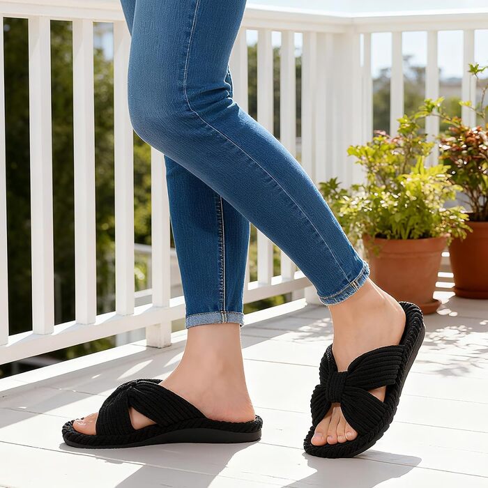 Ортопедичні жіночі капці Litfun з відкритим носком, чорні, розмір 40 EU