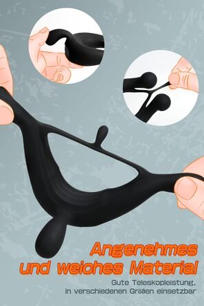 Вібратор для чоловічого статевого органу, кільце-вібратор для пар, масажер для ерекції, чорний