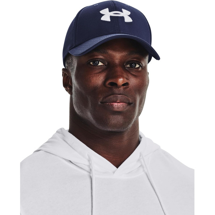 Дитяча кепка Under Armour Blitzing ADJ (регульована), темно-синя з білим логотипом, розмір XL-XXL