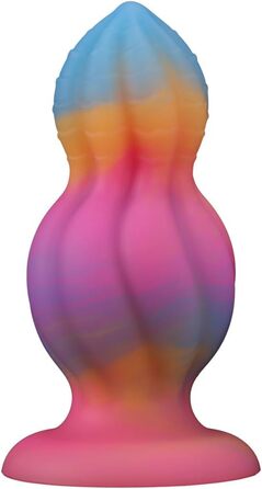 Яскравий світлодіодний анальний секс-іграшка HXLXW з сильним присоском, силікон, для дорослих, G-spot, простата, чоловіки, жінки, пари (L)