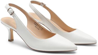 Жіночі туфлі-човники Dream Pairs Slingback на підборах, білі, екошкіра (PU), розмір 39 EU