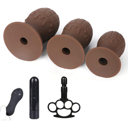 Анальний плагін NAIXBTY з силікону з вібрацією та пультом дистанційного керування для жінок та чоловіків, анальні розширювачі для початківців та досвідчених користувачів (L)