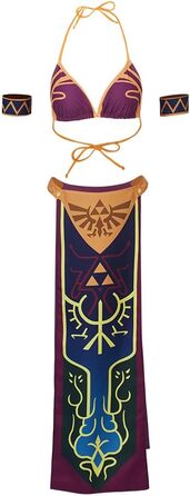 Костюм косплею Принцеси Зельди VEECOOCOS: сексуальний набір нижньої білизни, костюм на Хелловін, сукня 3XL фіолетового кольору