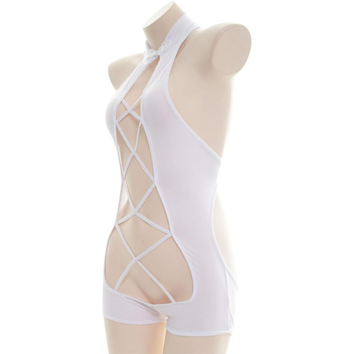 Японський купальник YOMORIO в стилі аніме, з вирізом, чеонгсам, косплей, комбінезон, універсальний розмір, білий