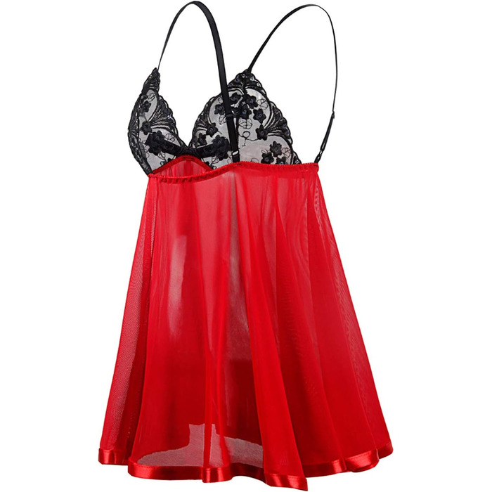 Сексуальна спідня білизна для жінок: мереживний комплект Babydoll з лаку, великі розміри (3XL), спідня сорочка Negligee