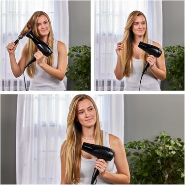 Фен для волосся Remington D3199 з іонізацією та керамічним покриттям, 2200 Вт, білий (дифузор та вузький сопло в комплекті)