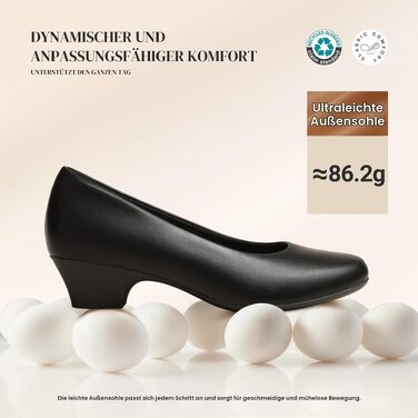 Жіночі туфлі-човники Dream Pairs на стійких підборах, чорні, розмір 40 EU
