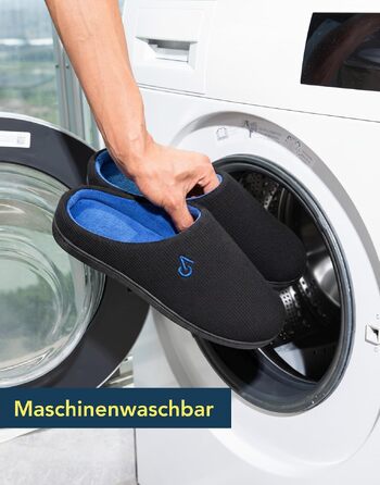 Чоловічі двоколірні капці VeraCosy з ефектом пам'яті Memory Foam, розмір 44/45 EU, сіро-сині