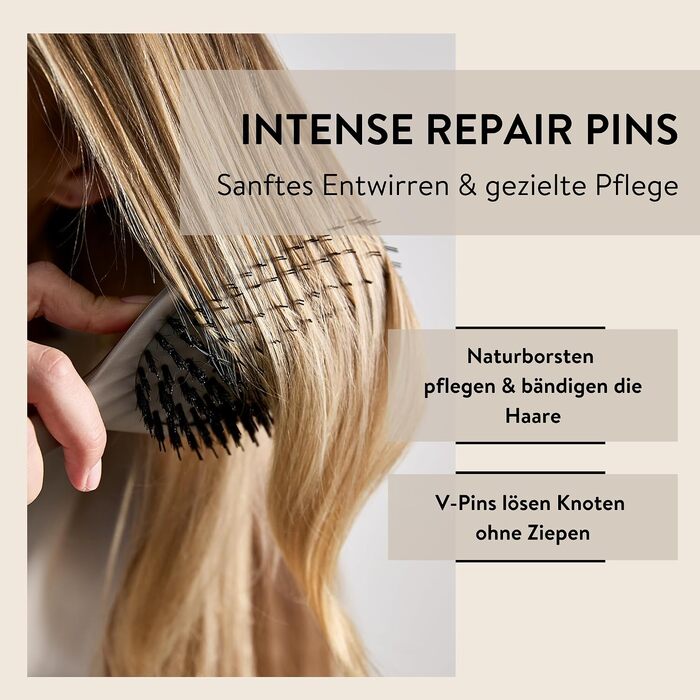 Масажна щітка для волосся PARSA Beauty Hair ID проти випадіння та ламкості волосся, Metallic beige