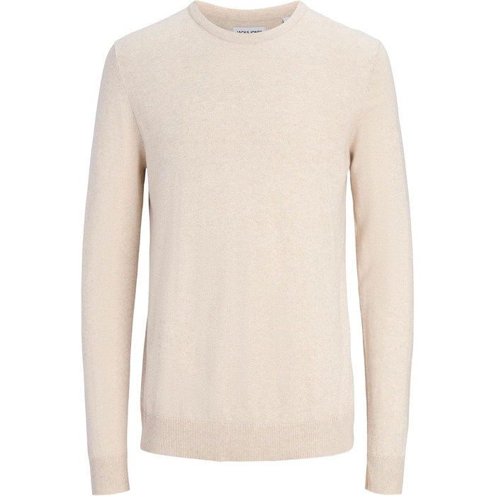 Чоловічий в'язаний светр Jack & Jones Jjeemil Knit Crew Neck Noos, колір Oatmeal (вівсяний)