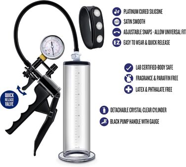 Преміум масажер для статевих органів Vx8, прозорий, універсальний розмір, 331385