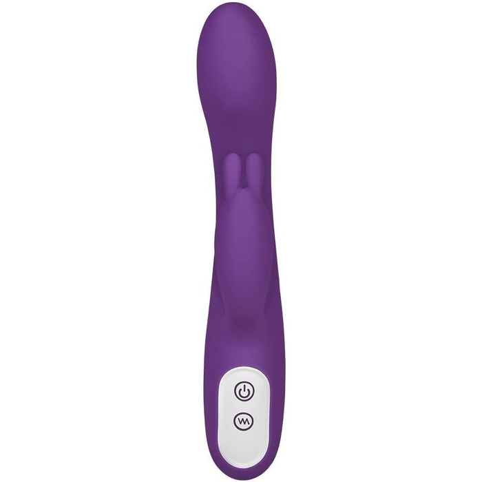 Кролик EIS з функцією обігріву | Інтимний масажер для жінок | Вібратор-кролик з безпечного силікону | Перезаряджається та водонепроникний (IPX7) | Потужне збудження | Колір: фіолетовий | 22 см | Фіолетовий/Білий