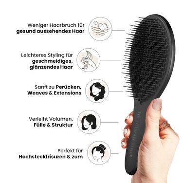 Щітка для волосся Tangle Teezer The Ultimate Styler для перук, нарощеного волосся та екстензій — для об'єму, текстури та блиску, чорна