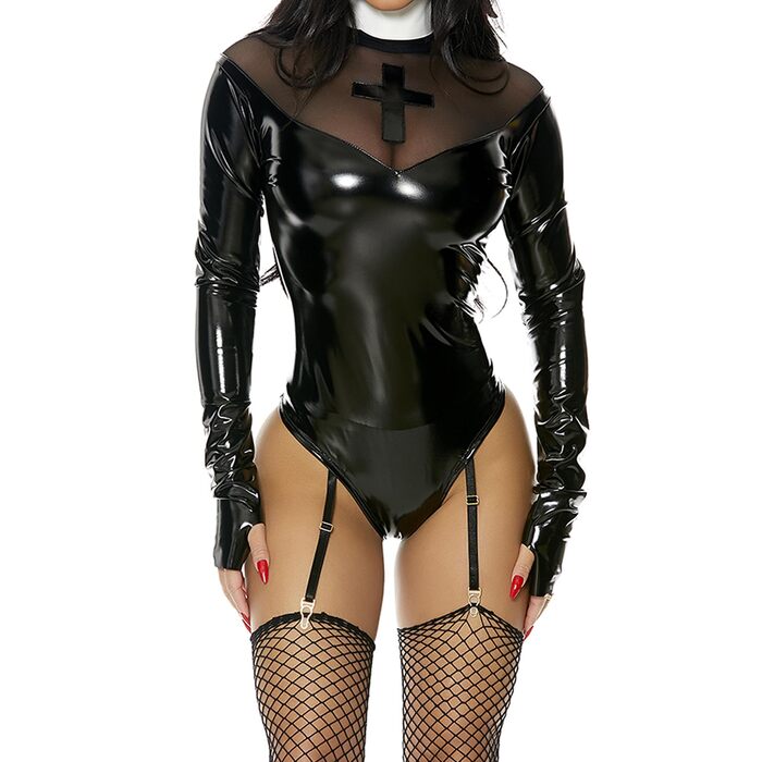 Костюм черниці Forplay Holy Chic, чорний, S-M – сексуальний набір для дорослих