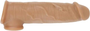 Реалістична пеніс-манжета з силікону для збільшення та покращення ерекції, XXL