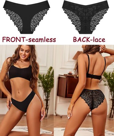 6 пар жіночої білизни Freche Unterwäsche ixcolor: мереживні труси-бікіні, безшовні, дихаючі, м'які, сексуальний хіпстер, розмір M, колір C