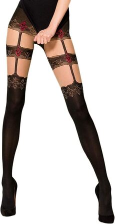 Чорні панчохи Selente Lovely Legs з червоною смужкою, 20-60 DEN, розмір M-L, виготовлено в ЄС