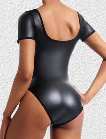 Комбінезон-боді з PU шкіри FEOYA для жінок, облягаючий, мокрий ефект, клубний стиль, 4XL