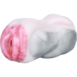 Силіконовий мастурбатор Qiyasex для чоловіків 2-в-1 з двома каналами, реалістичний, великий, компактний