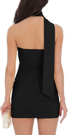 Чорна міні-сукня з бахромою, фігурна, коротка, Cub, Y2k, для вечірок (L)