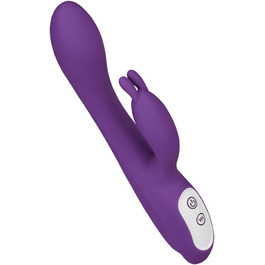 Кролик EIS з функцією обігріву | Інтимний масажер для жінок | Вібратор-кролик з безпечного силікону | Перезаряджається та водонепроникний (IPX7) | Потужне збудження | Колір: фіолетовий | 22 см | Фіолетовий/Білий