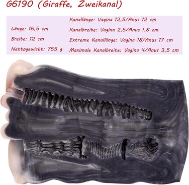 Реалістичний мастурбатор Seckoe Tier Taschenmuschi з тваринкою (жирафа) для чоловіків