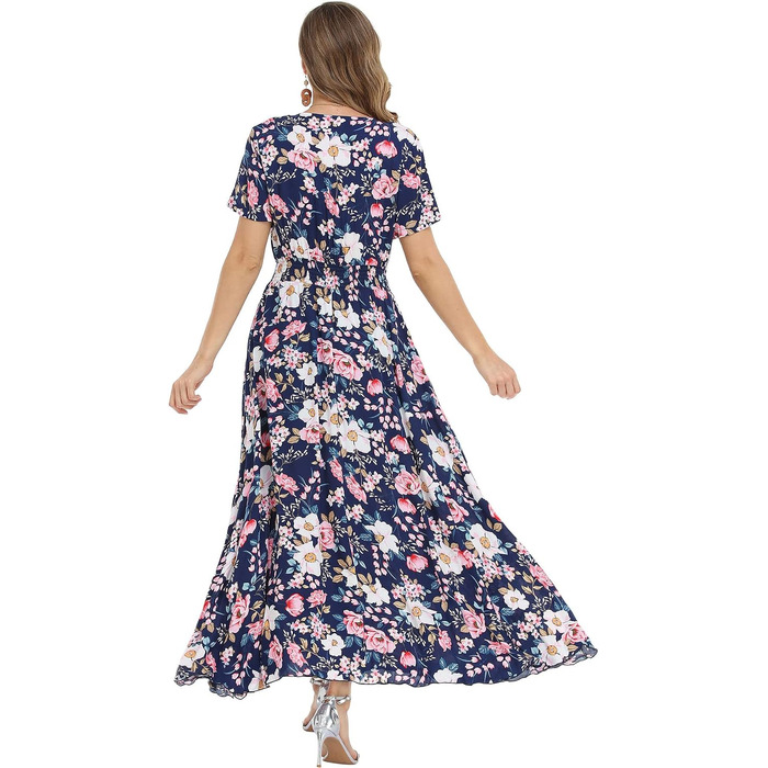 Сукня максі А-силуету VintageClothing жіноча, темно-синя (L, 75% бавовна)