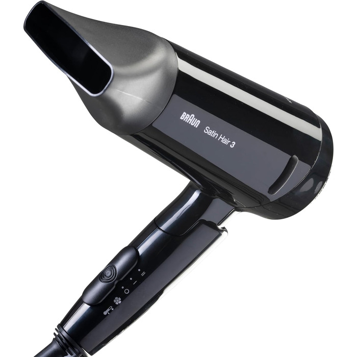 Фен для волосся Braun Satin Hair 3 Style&Go HD350 з іонізацією IonTec, складаний, 1600 Вт, чорний