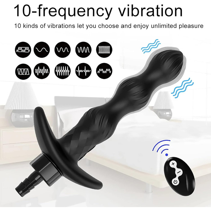 Анальний вібратор ChicLSQ з пультом дистанційного керування: 10 режимів, силікон, стимулятор G-точки, для чоловіків та жінок