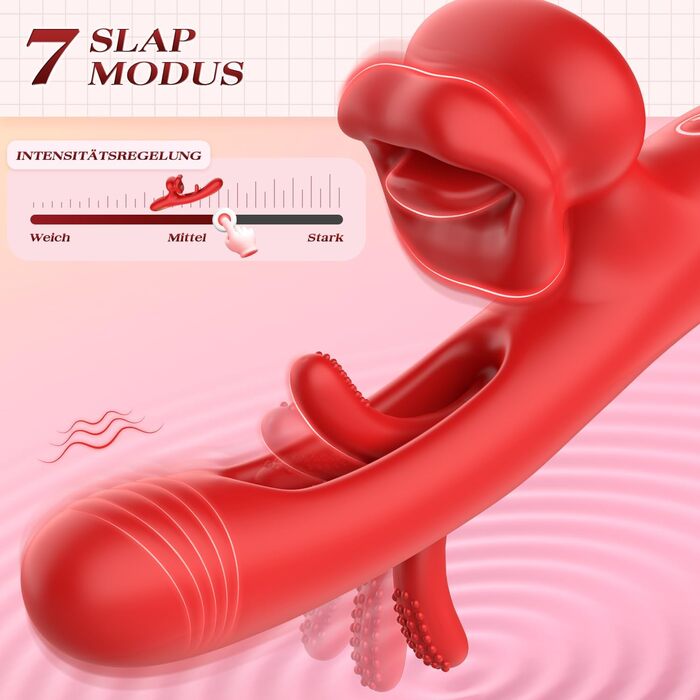 Вібратор для жінок Dildo з 7 режимами вібрації, стимулятором G-точки та клітора, рожевий