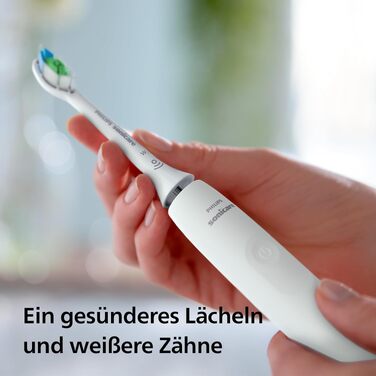Електрична сонічна зубна щітка Philips Sonicare 4100 (HX3683/33) для дорослих, біла, з насадкою Optimal White, дорожнім футляром та USB-зарядним пристроєм